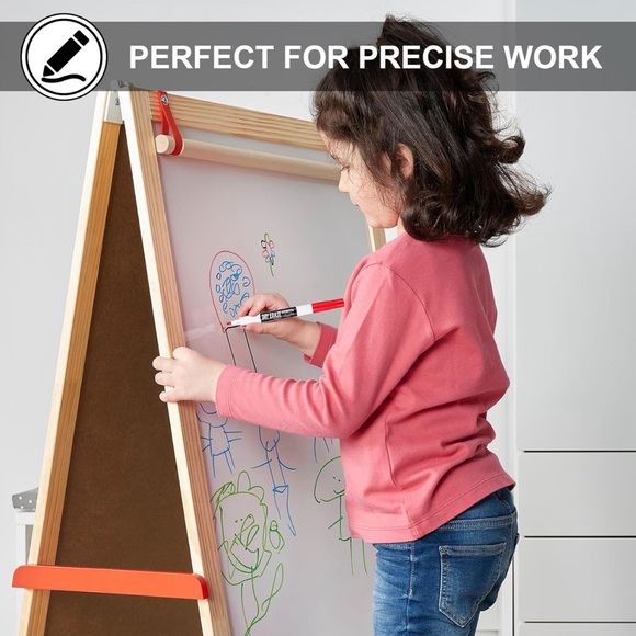 Low Odor Dry Erase Markers, Fine Tip, Assorted Color, 8 Count, White Board - Picture 4 of 6